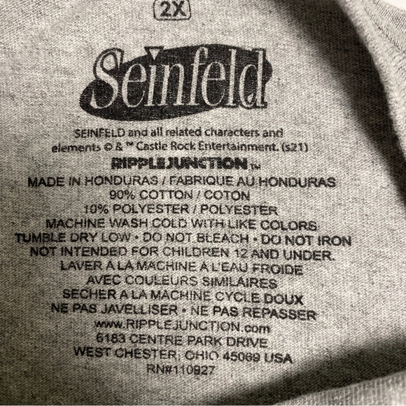 Seinfeld Cast Silhouette t shirt 2X Elaine George Kramer and Jerry Hair - Picture 9 of 9